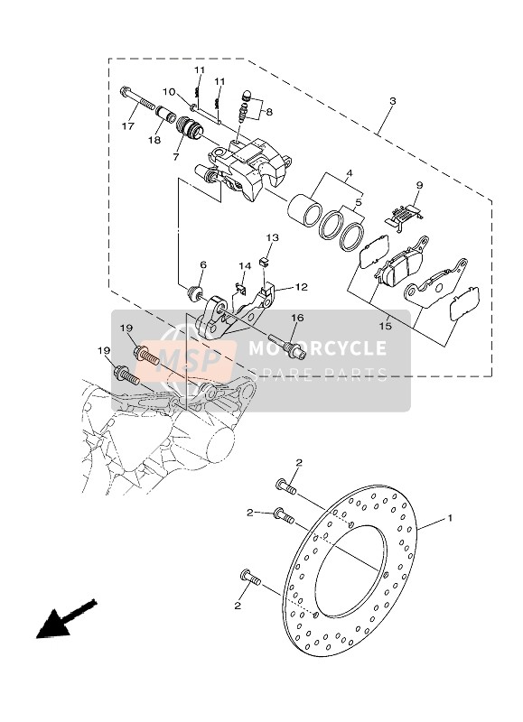 Yamaha XMAX 300 2021 REAR BRAKE CALIPER for a 2021 Yamaha XMAX 300